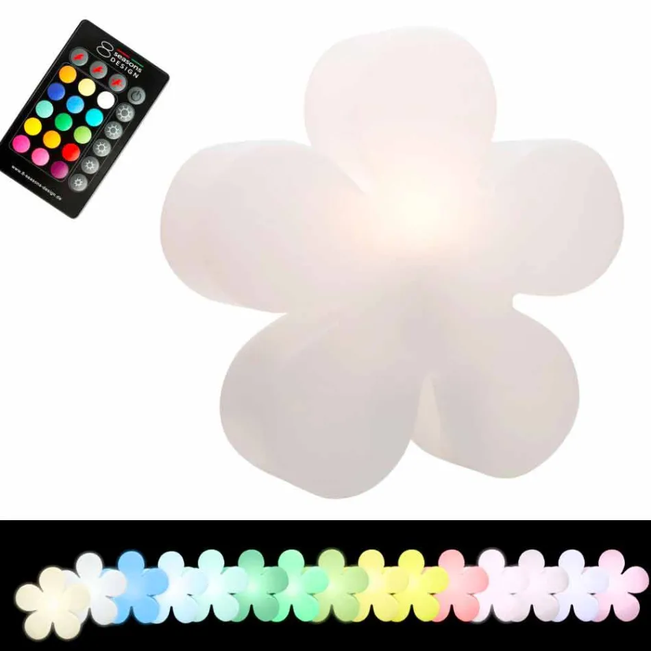 Moderne design blomsterbord eller gulvlampe i hvid plast - Fiorestar Viadurini