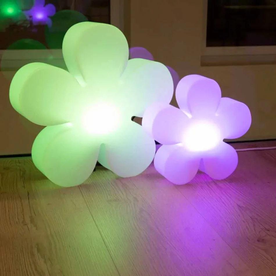 Moderne design blomsterbord eller gulvlampe i hvid plast - Fiorestar Viadurini