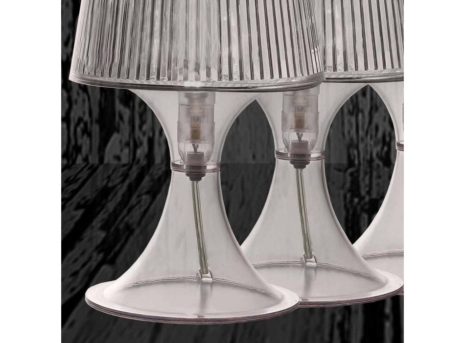 Gennemsigtig polycarbonat bordlampe fremstillet i Italien Frosinone Viadurini