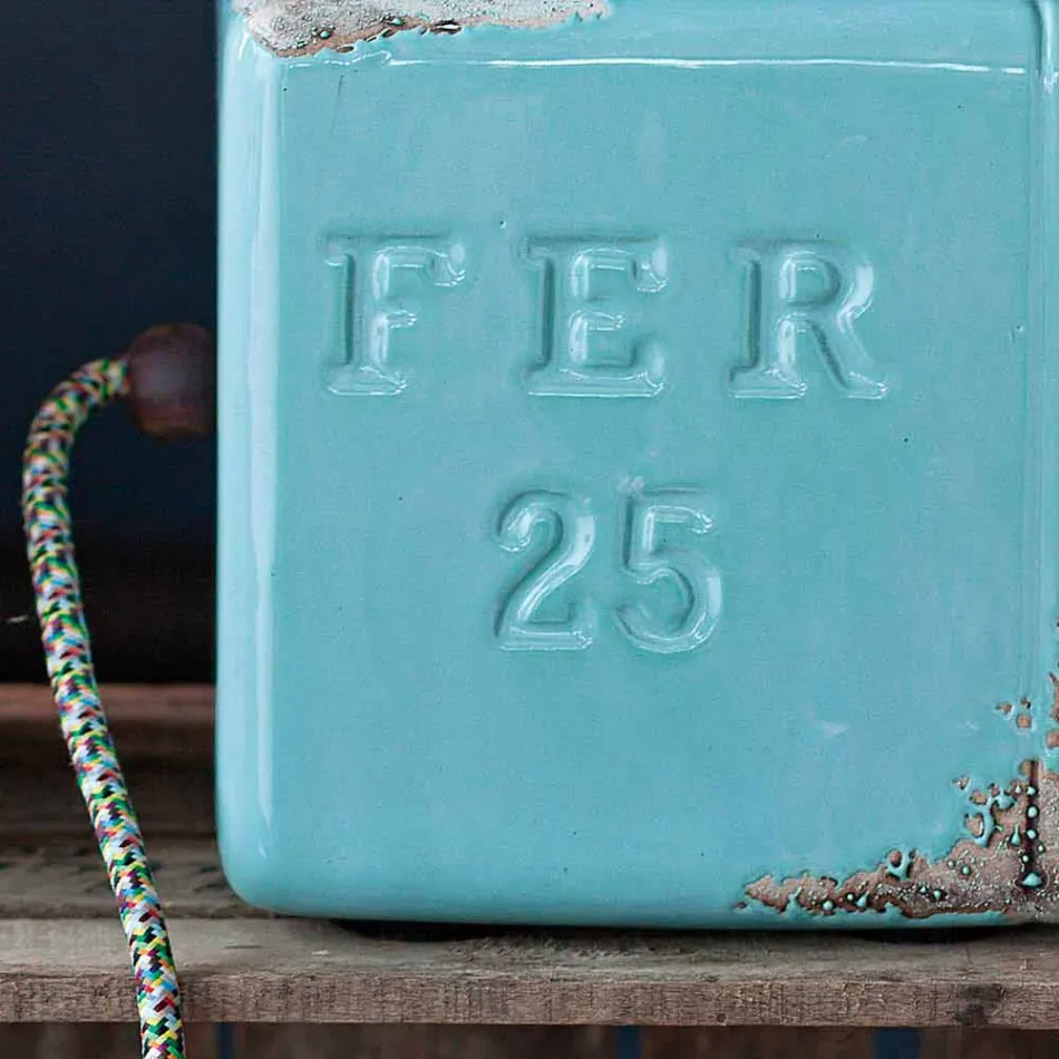 Industriel stil bordlampe i keramik og jern Valerie Viadurini