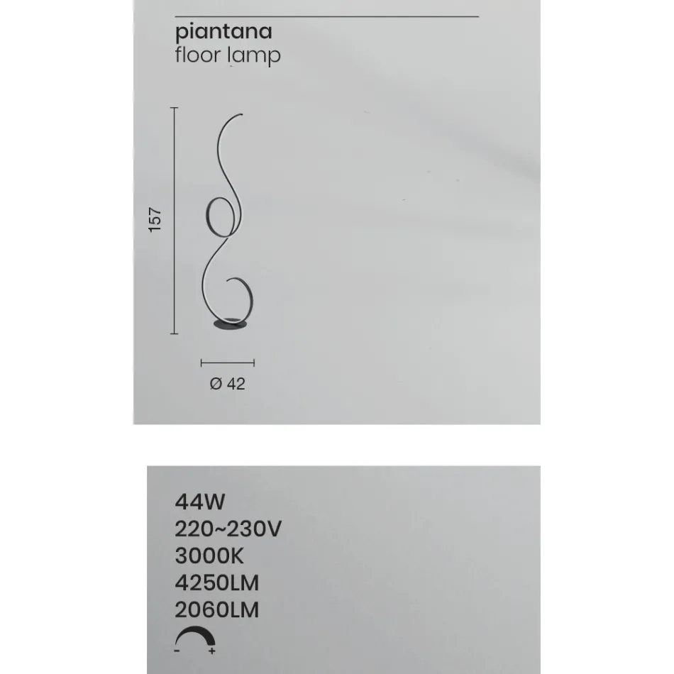 LED-gulvlampe med Design-Clack-malet metalstruktur Viadurini