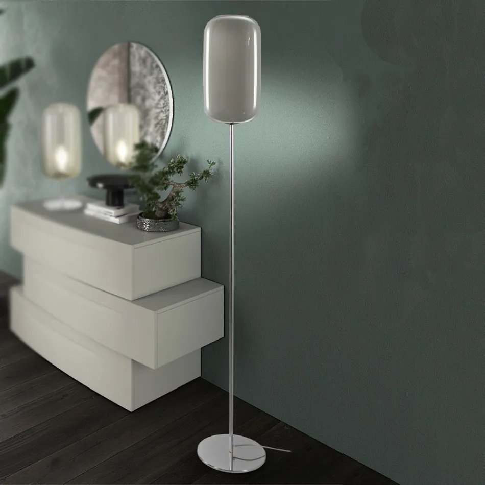 Håndblæst gulvlampe i venetiansk glas - bambus Viadurini