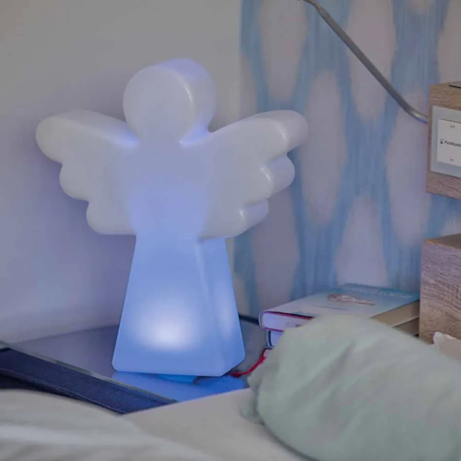 Hvid gulvlampe E27, LED eller Solar Angel Modern Design - Angelostar Viadurini