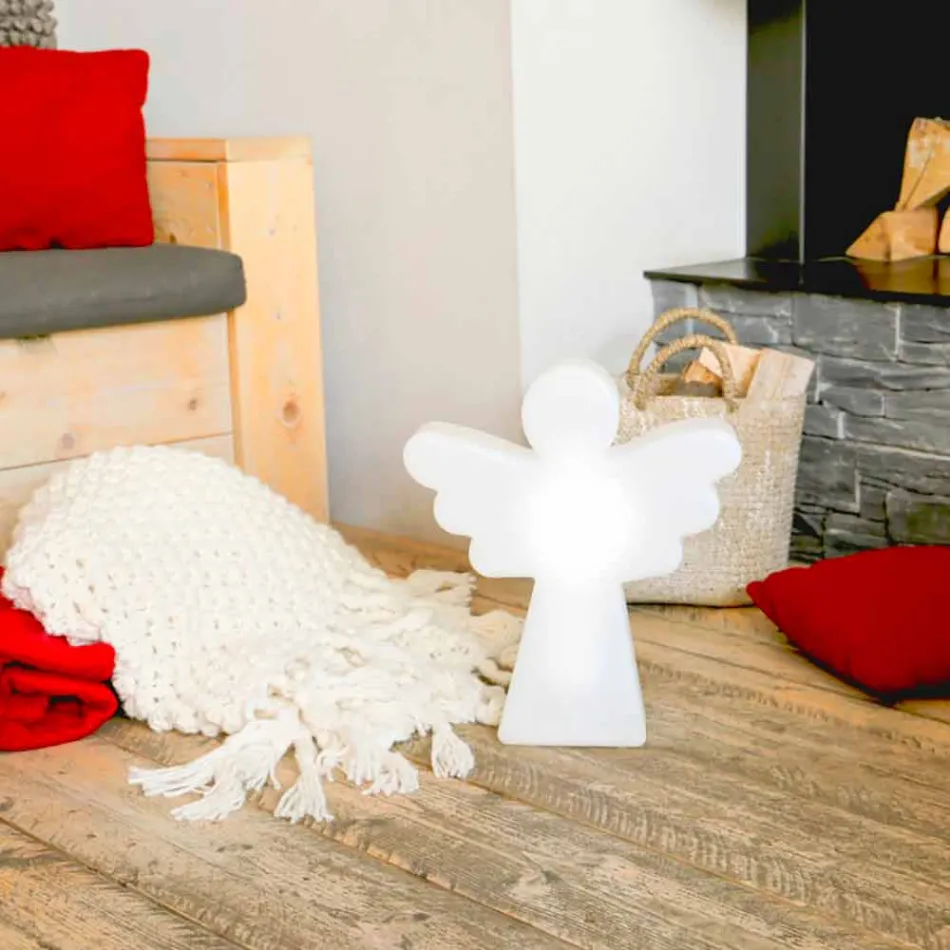 Hvid gulvlampe E27, LED eller Solar Angel Modern Design - Angelostar Viadurini