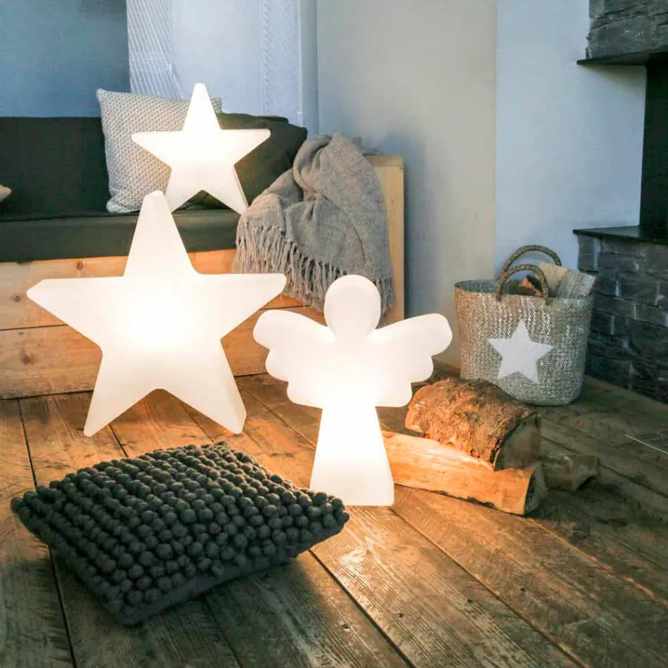 Hvid gulvlampe E27, LED eller Solar Angel Modern Design - Angelostar Viadurini