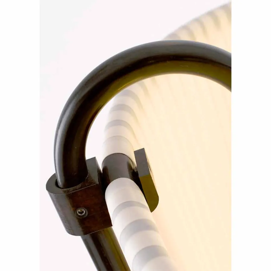 Traditionel gulvlampe i messing og stof Hua Hika Viadurini