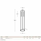 Traditionel gulvlampe i messing og stof Hua Hika Viadurini