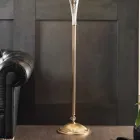 Klassisk gulvlampe i håndlavet glas og luksuslampeskærm - Flandern Viadurini