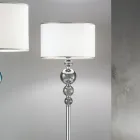 Klassisk gulvlampe i italiensk håndværksglas og lampeskærm - Memore Viadurini