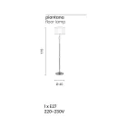 Klassisk gulvlampe i italiensk håndværksglas og lampeskærm - Memore Viadurini