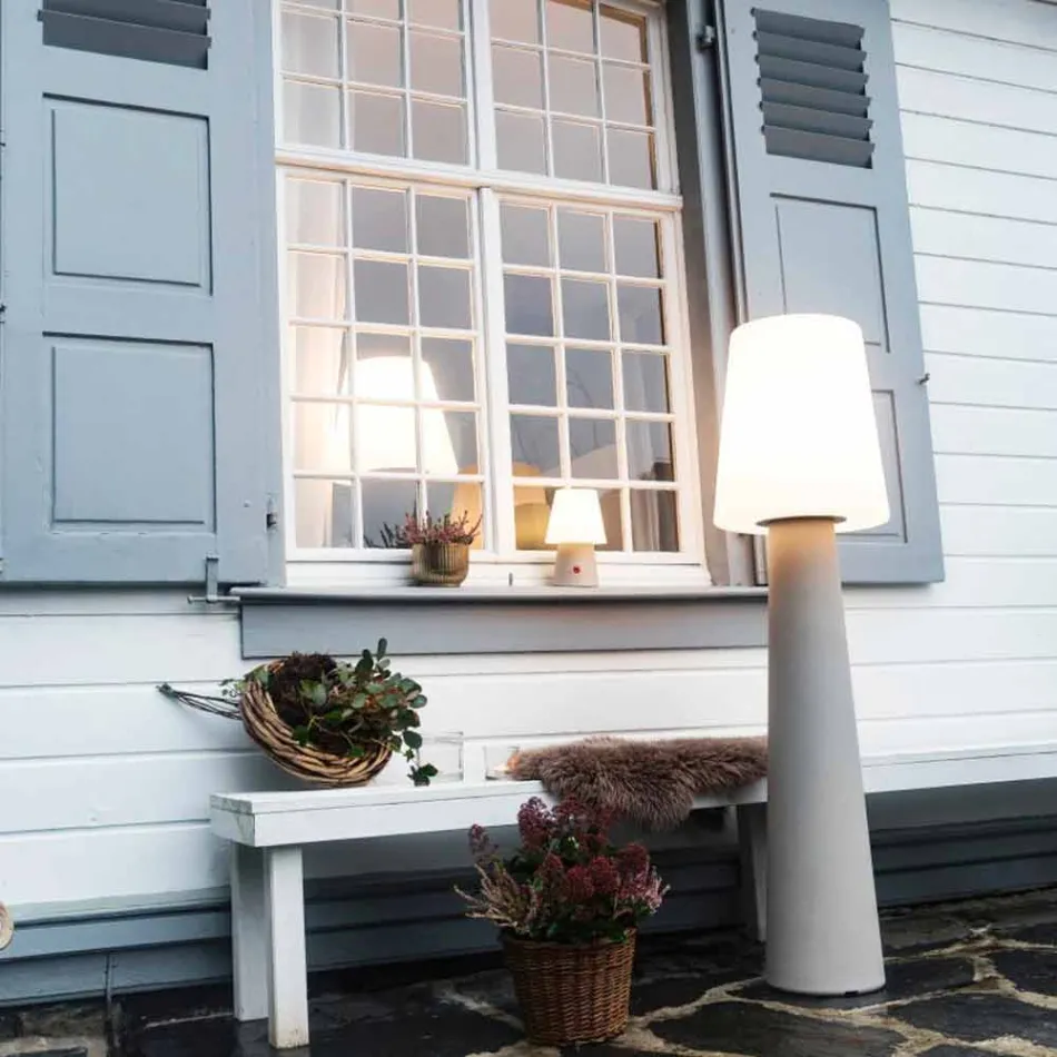 Farvet gulvlampe Led, Solar eller E27 Design udendørs og indendørs - Fungostar Viadurini