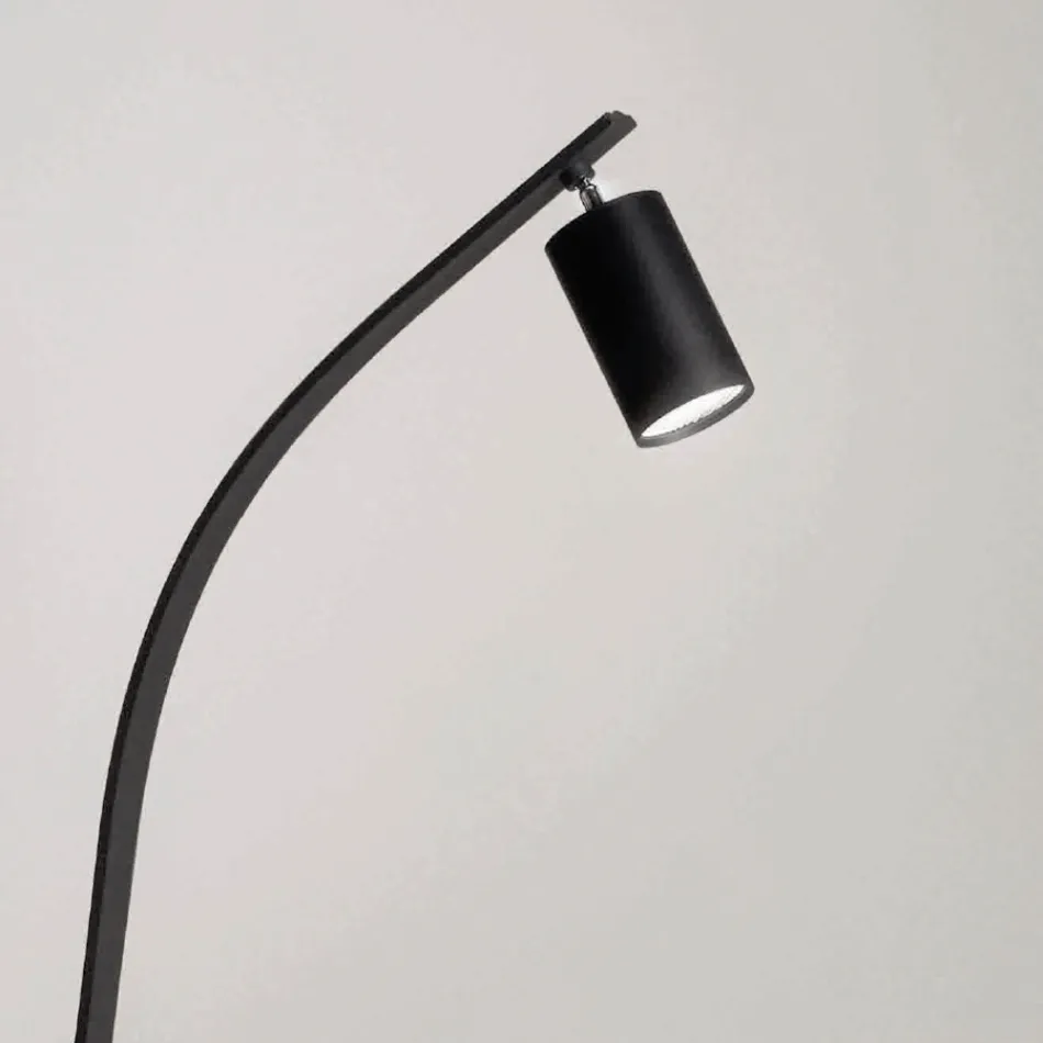 Gulvlampe med Justerbar Spotlight og Second Light på bagsiden - Kamfer Viadurini