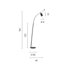 Gulvlampe med Justerbar Spotlight og Second Light på bagsiden - Kamfer Viadurini