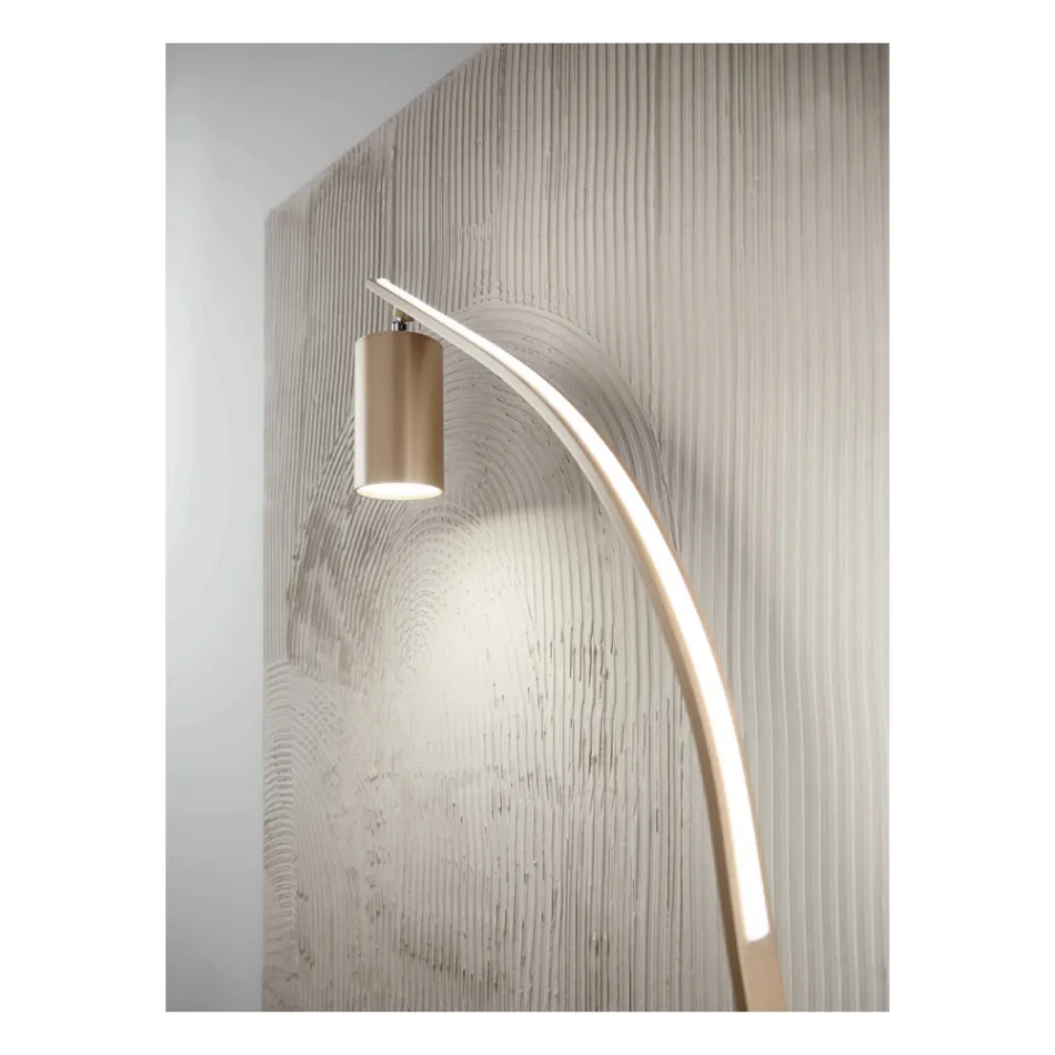 Gulvlampe med Justerbar Spotlight og Second Light på bagsiden - Kamfer Viadurini