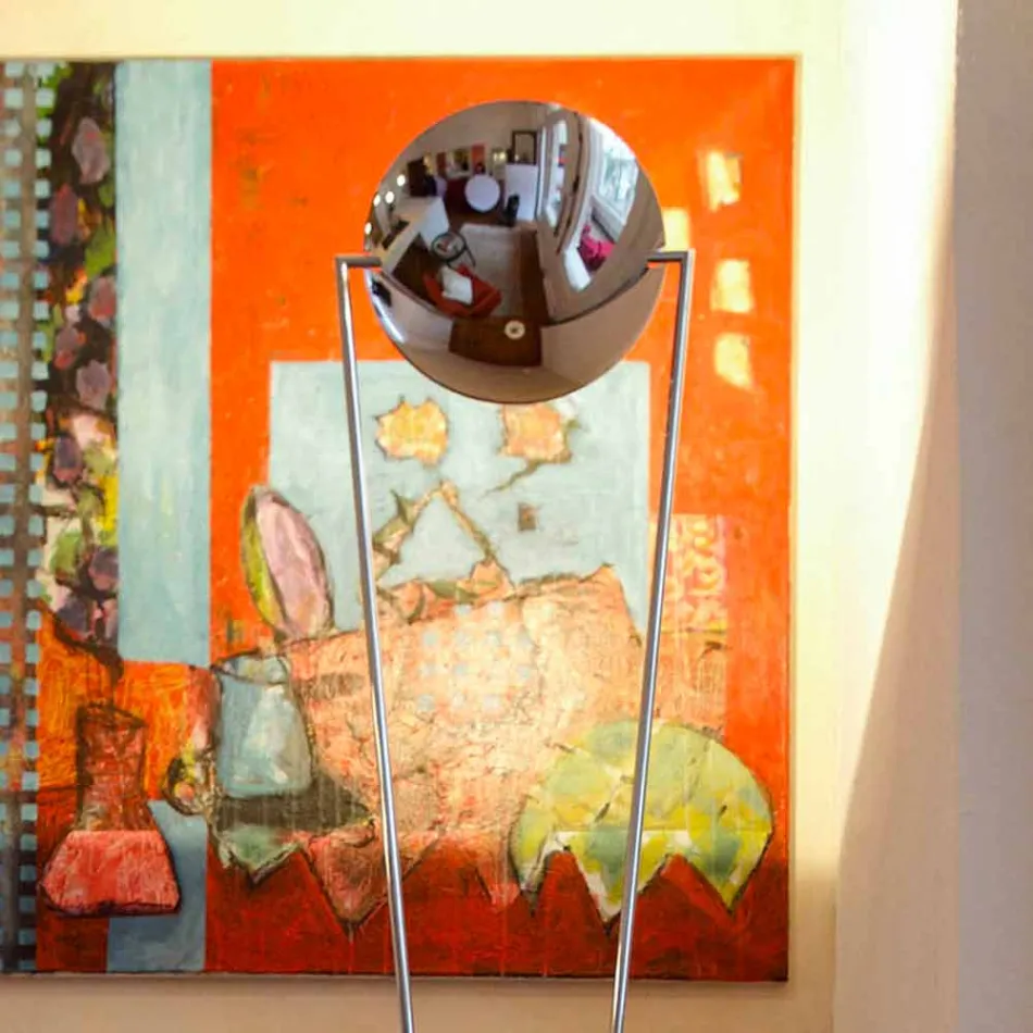 Gulvlampe med metalstruktur og integreret LED Made in Italy - Rione Viadurini