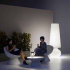 Udendørs gulvlampe med polyethylenstruktur fremstillet i Italien - Desmond Viadurini