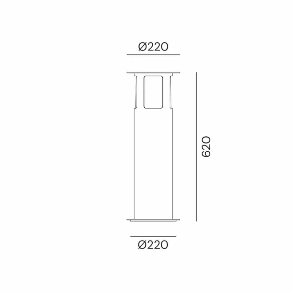 Udendørs gulvlampe i jern med designhat - Porto af Il Fanale Viadurini
