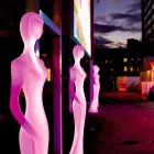 Havegulvlampe med RGBW LED-lysstatue Design - Penelope af Myyour Viadurini