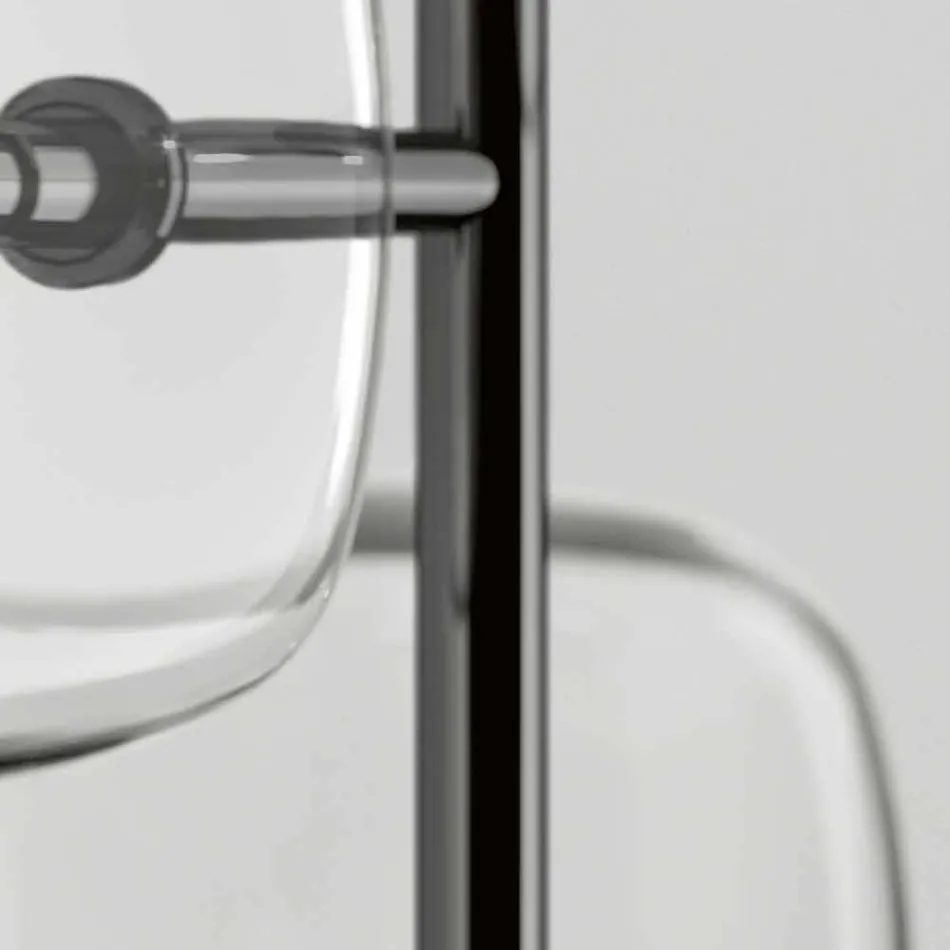 Design gulvlampe med skinnende metalstruktur fremstillet i Italien - Donatina Viadurini