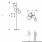Design gulvlampe med skinnende metalstruktur fremstillet i Italien - Donatina Viadurini