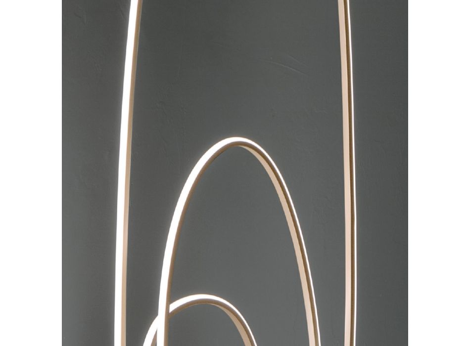 Design gulvlampe i guldlakeret metal med LED - Simea Viadurini