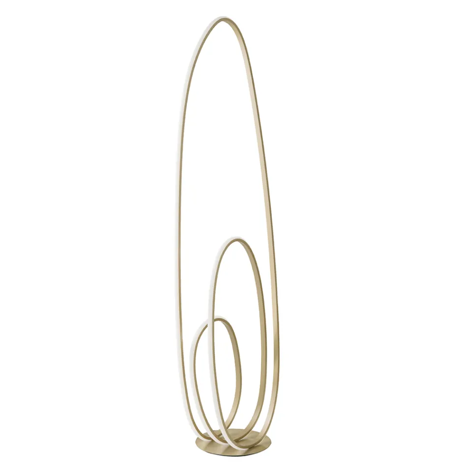 Design gulvlampe i guldlakeret metal med LED - Simea Viadurini