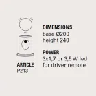 Gulvlampe, moderne design med 3 lys, U-Boat - Toscot Viadurini