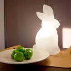 Design gulvlampe, hvid kanin til indendørs og udendørs - Conigliostar Viadurini