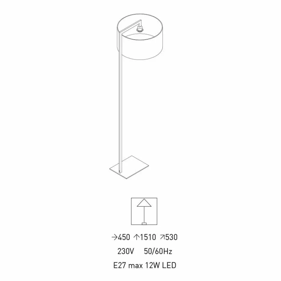 Design gulvlampe i metal med høreskærm lavet i Italien - Bali Viadurini