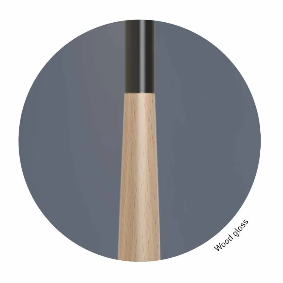 Design gulvlampe i metal, træ og organza fremstillet i Italien - bom Viadurini