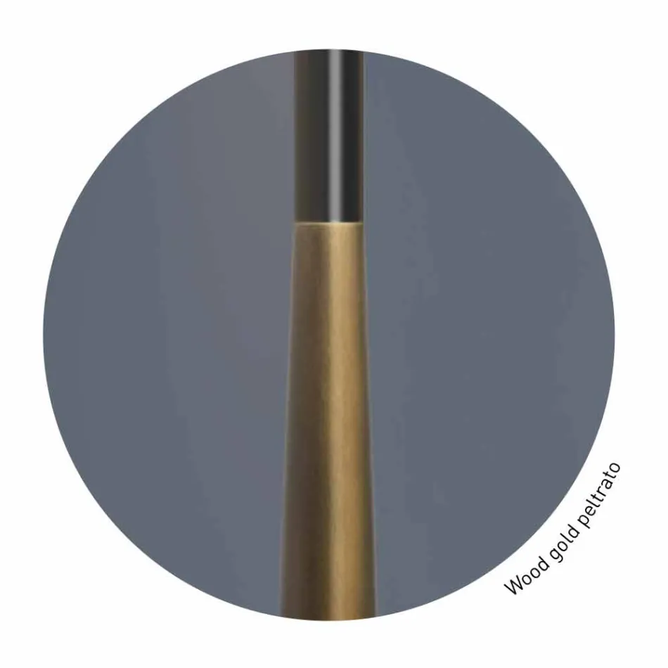 Design gulvlampe i metal, træ og organza fremstillet i Italien - bom Viadurini