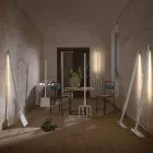 Udendørs gulvlampe i hvid teknopolymer design af 3 former - værktøj Viadurini