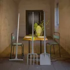 Udendørs gulvlampe i hvid teknopolymer design af 3 former - værktøj Viadurini