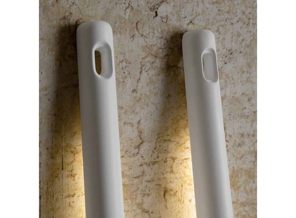 Udendørs gulvlampe i hvid teknopolymer design af 3 former - værktøj Viadurini