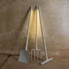 Udendørs gulvlampe i hvid teknopolymer design af 3 former - værktøj Viadurini