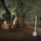 Udendørs gulvlampe i hvid teknopolymer design af 3 former - værktøj Viadurini