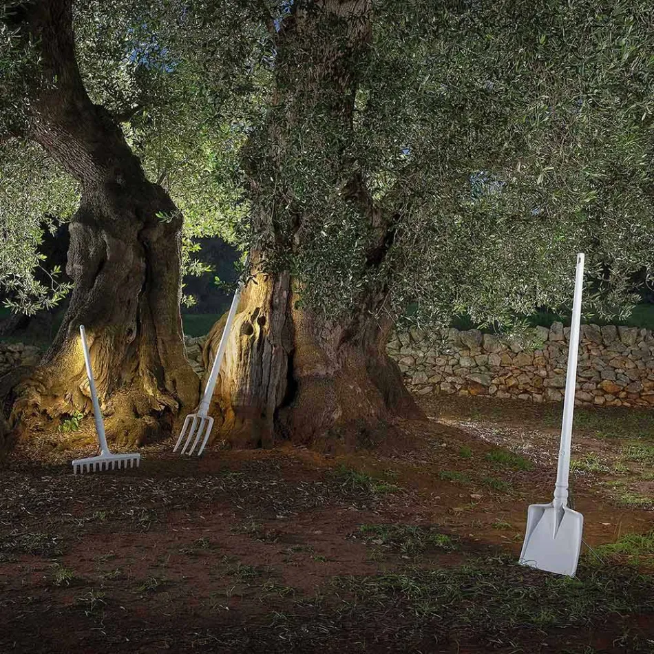 Udendørs gulvlampe i hvid teknopolymer design af 3 former - værktøj Viadurini