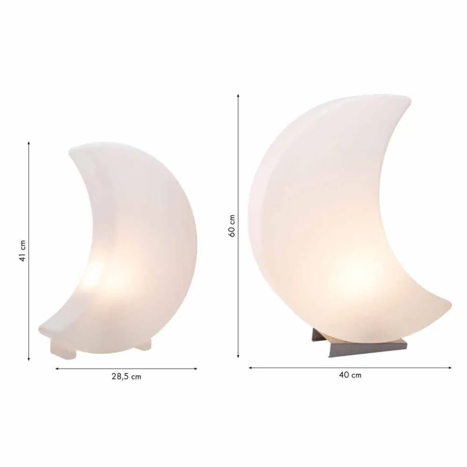Moon Shape gulvlampe i plastik 2 størrelser moderne design - Lunastar Viadurini