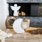 Moon Shape gulvlampe i plastik 2 størrelser moderne design - Lunastar Viadurini