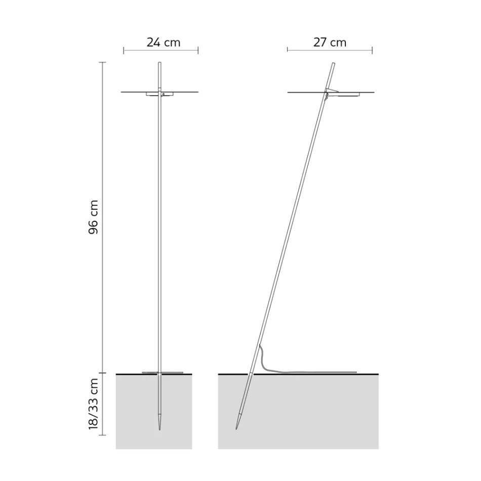 Havegulvlampe Hvidt aluminiumsdesign med åkandeblad - Cipriam Viadurini
