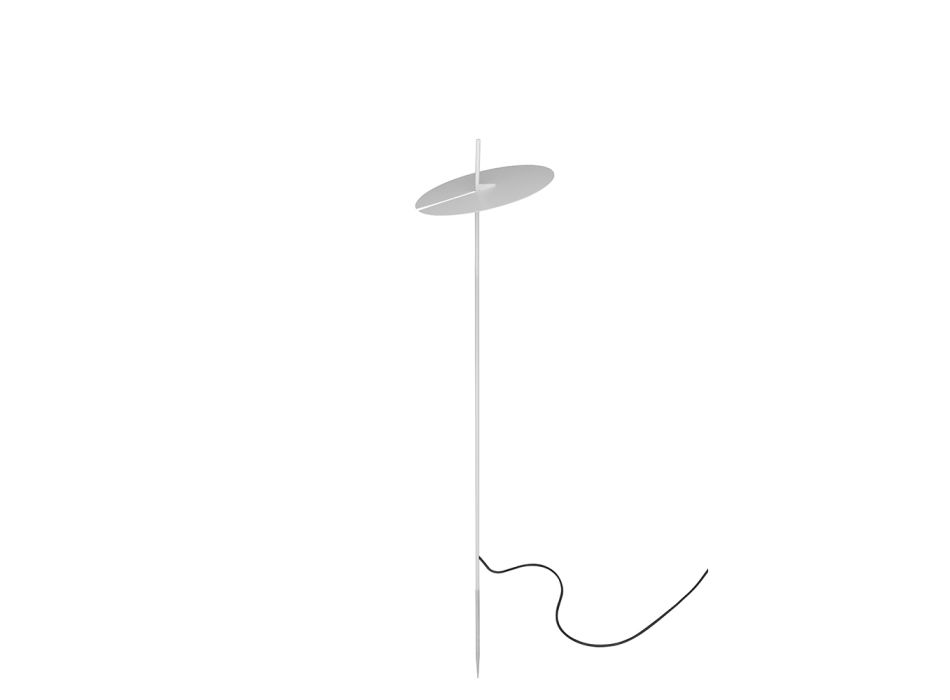 Havegulvlampe Hvidt aluminiumsdesign med åkandeblad - Cipriam Viadurini