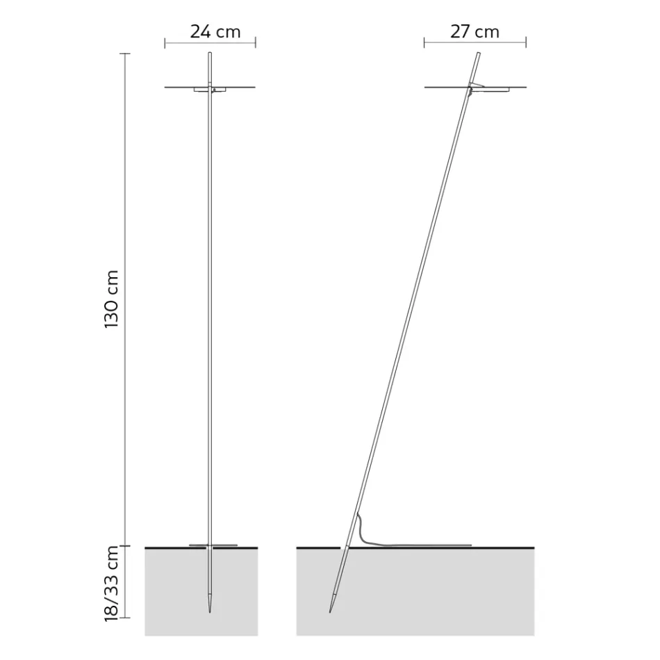 Havegulvlampe Hvidt aluminiumsdesign med åkandeblad - Cipriam Viadurini