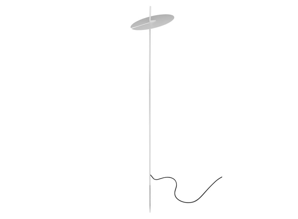Havegulvlampe Hvidt aluminiumsdesign med åkandeblad - Cipriam Viadurini
