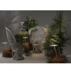 Havegulvlampe Hvidt aluminiumsdesign med åkandeblad - Cipriam Viadurini