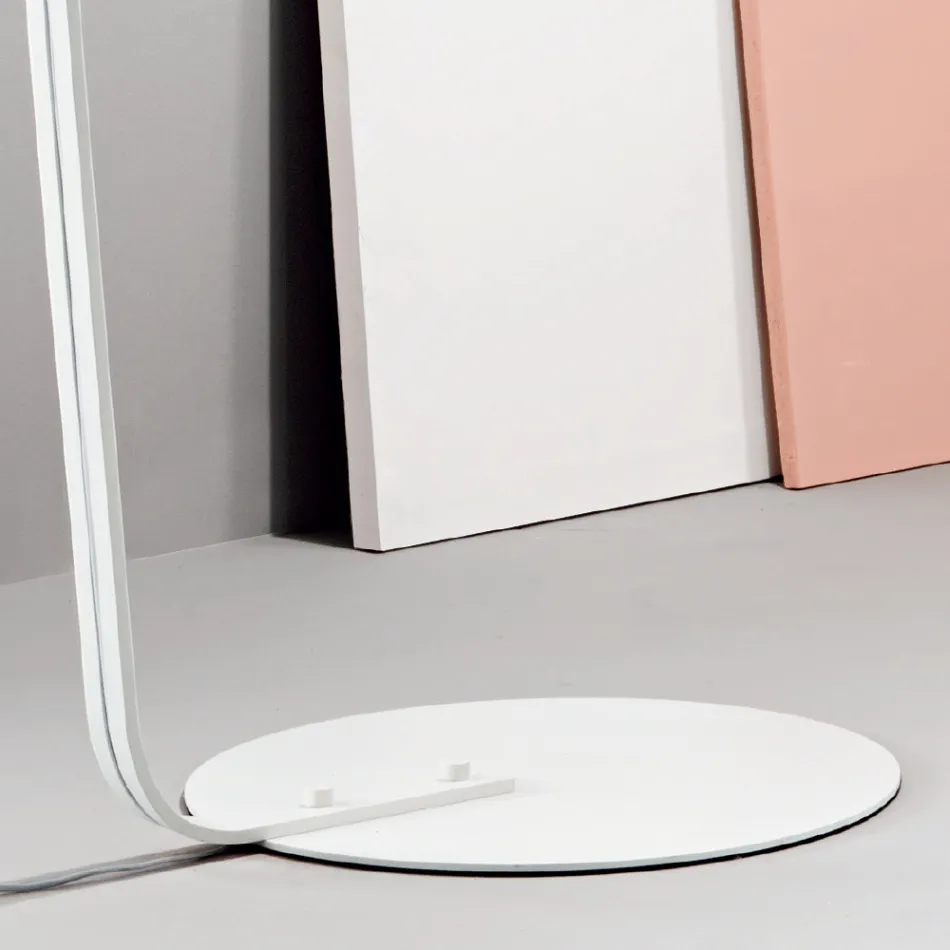 Metalgulvlampe med stofbeklædt lampeskærm - Rivella Viadurini