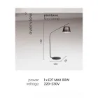 Metalgulvlampe med stofbeklædt lampeskærm - Rivella Viadurini