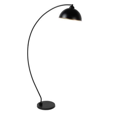 Gulvlampe i sort og guldmetal med justerbar lampeskærm - Steave Viadurini