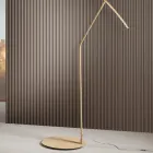 Gulvlampe i metal malet i forskellige farver og dæmpbar LED - ahorn Viadurini