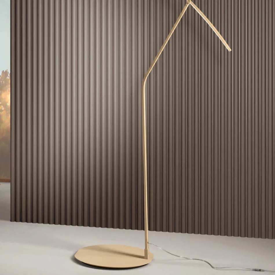 Gulvlampe i metal malet i forskellige farver og dæmpbar LED - ahorn Viadurini