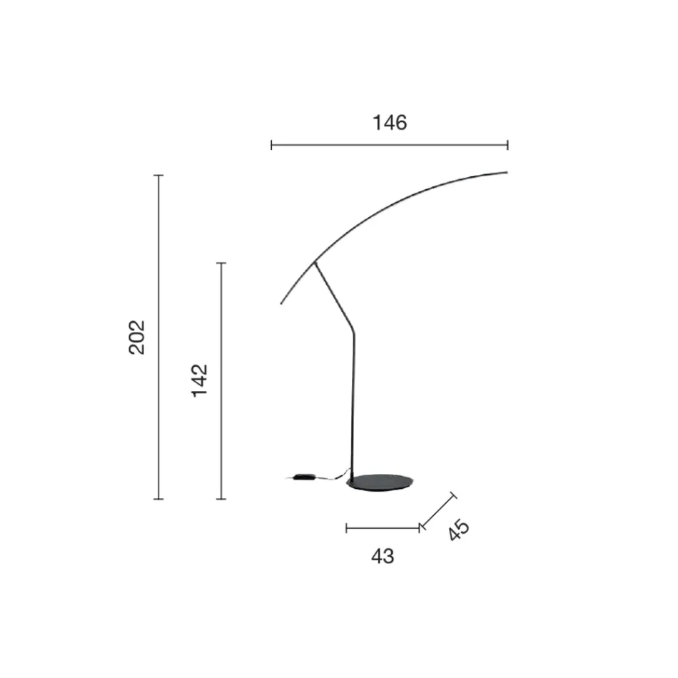 Gulvlampe i metal malet i forskellige farver og dæmpbar LED - ahorn Viadurini